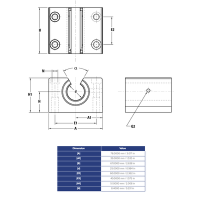 SSEPBOM25DD THOMSON BALL BUSHING<BR>SSE SERIES 25MM OPEN PILLOW BLOCK BEARING SELF ALIGNING 1506.2 LBF